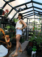 hairy pussied vixen decides a greenhouse is a perfect place to play